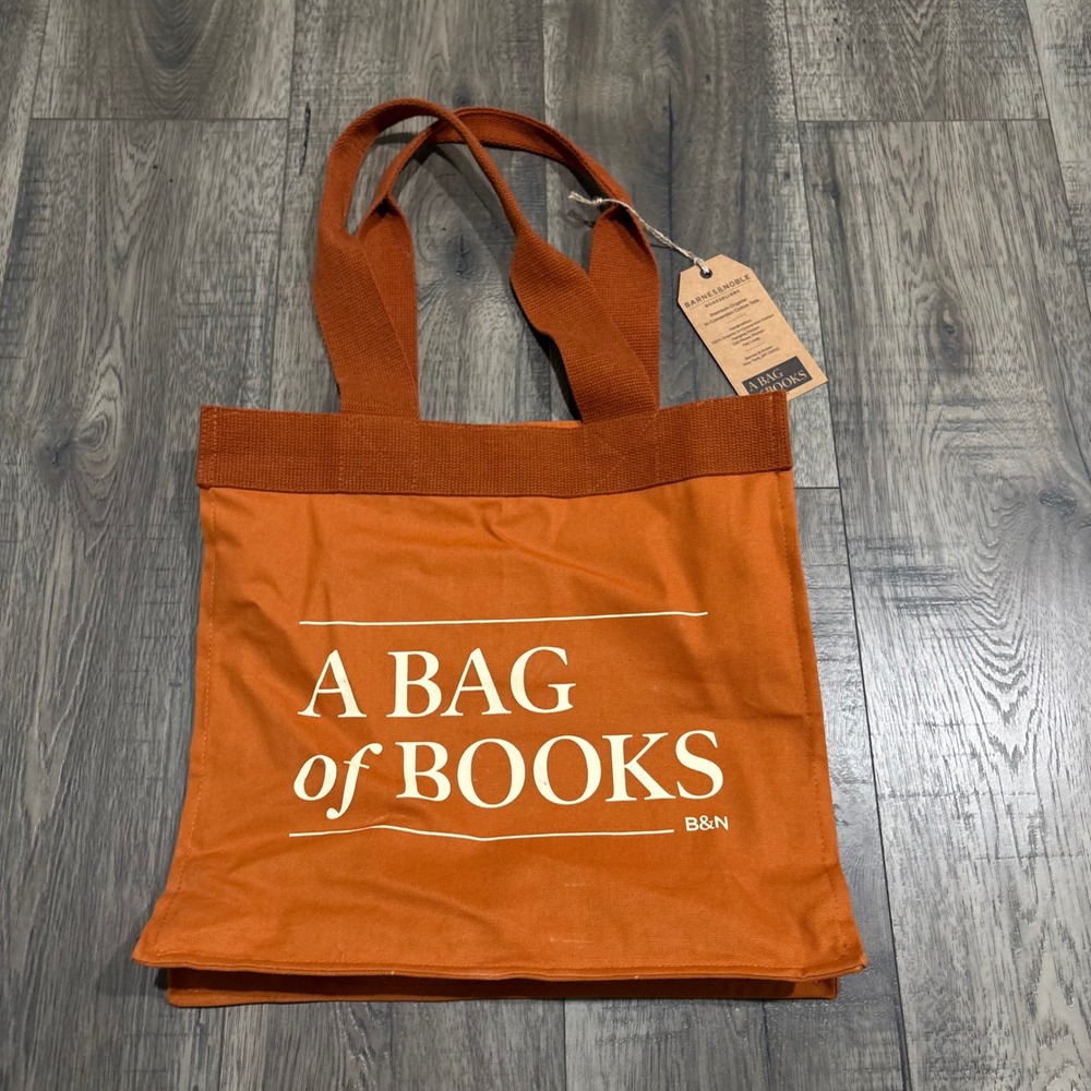 Barnes & Noble Tote Bag Unisex Rust Orange A Bag of Books Organic Cotton